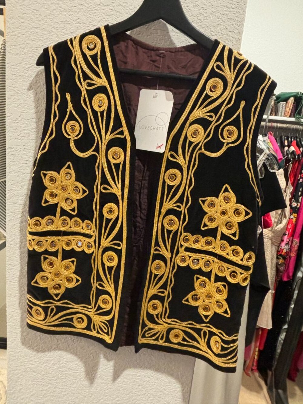 VINTAGE Velvet Embroidered Vest